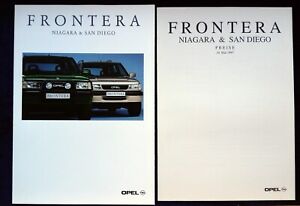 Opel Frontera Niagara i San Diego, broszura 3.1997, z odpowiednim cennikiem