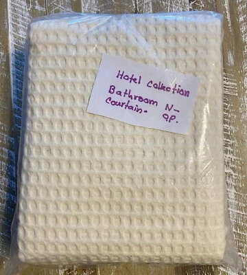 Hotel Collection Luxe Waffle Terry Shower Curtain In Ivory, 72”X 72”, New Sealed - Image 1 of 3
