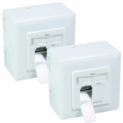 2x Netzwerkdose LAN Dose RJ45 CAT.5 CAT.6 CAT.7 CAT.8 Aufputzdose Unterputzdose - Bild 1 von 4