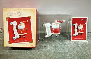 Santa Claus Reading & Checking Naughty List Hallmark Ornament So Much To Do NIB - Picture 1 of 3