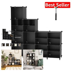 12-Cube Portable Closet Organizer - Customizable Storage Solution in Black - Picture 1 of 11