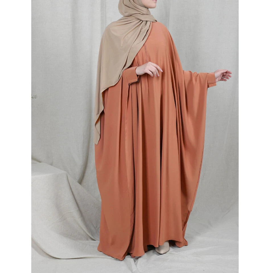 Ramadan Prayer Maxi Dress Women Muslim Islam Batwing Sleeve Kaftan Dress Arab - Imagem 1 de 4