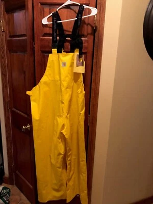 Carhartt Mens Rain Bibs Overalls Coveralls Size XXL 2XL New With Tags NWT Yellow - Image 1 of 4