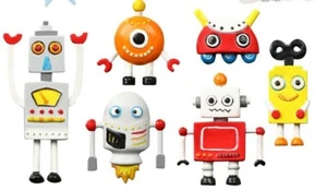 Robots Mould Martians Silicone Fondant Icing Chocolates Cakes Toppers Decorating - Picture 1 of 8