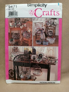 Patrón de costura Simplicity 9471 para cestas y cajas cubiertas de tela - SIN CORTAR - Imagen 1 de 1