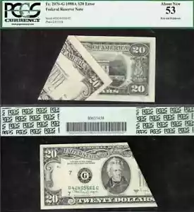 $20 1988-A FRN Unprinted Fold Error PCGS Abt New 53 - Picture 1 of 3