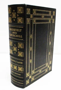 ROOSEVELT AND CHURCHILL by JOSEPH LASH - LEATHER BOUND FRANKLIN LIBRARY FIRST ED - Picture 1 of 13