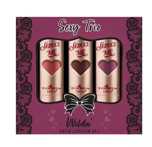 Italia Deluxe Satin Lipstick Sexy Trio - WILDN’ Vegan & Cruelty-Free - Picture 1 of 3