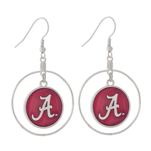 Alabama Crimson Tide Earrings Circle Logo Fish Hook ,NCAA - Picture 1 of 1