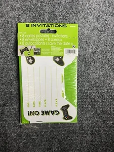 Game On Post Card Party Invitations/Envelope/Save The Date Stickers (8), 490169 - Picture 1 of 6
