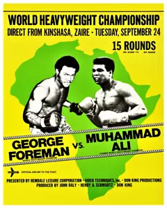 FOREMAN VS ALI - RUMPELN IM DSCHUNGEL - 8"X10" FOTOGRAFIE - Bild 1 von 1