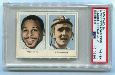 1960 Swedish Rekord Journal Archie Moore RC Rookie Card Panel PSA 4 Boxing - Image 1 of 2