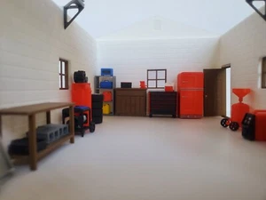 1/24 1/25 Scale Garage Shop Gas Station Concrete Block Building Sectional Door - Picture 1 of 17