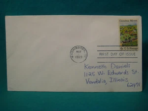 First Day of Issue-6c Grandma Moses-Scott #1370-Addressed-No Cachet-Issued 1969 - Picture 1 of 2
