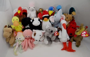 Ty Vintage Beanie Babies Lot Of 20 Mel Daisy Stilts Kuku Jake Rover Derby - Picture 1 of 8