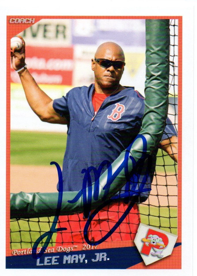 Lee May Jr 2017 Portland Sea Dogs Signed Card - Image 1 of 1