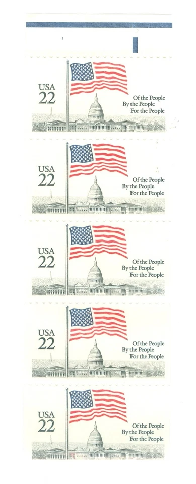 US 2116  PANE OF 5-22 CENT STAMPS BOOK 145  - Image 1 of 1