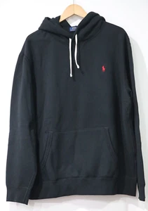 NEW Polo Ralph Lauren Men's Pullover Hoodie Size XL Black Small Red Logo Pocket - Picture 1 of 12