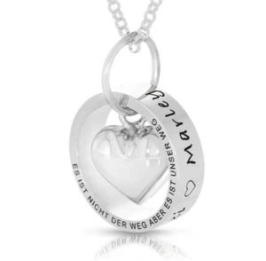 Cadena Nombre Anillo Grabado Regalo Mamá Día de la Madre Plata 925  - Imagen 1 de 5