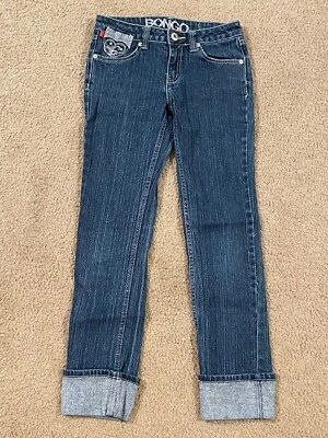 Pantalones de mezclilla para niñas Bongo azul brillante ajustados brillantes lentejuelas puños talla 12 Foto 1 de 4