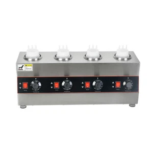 Electric Sauce Warmer 110V 4Pots Hot Chocolate Cheese Jam Condiment Dispenser - Picture 1 of 22