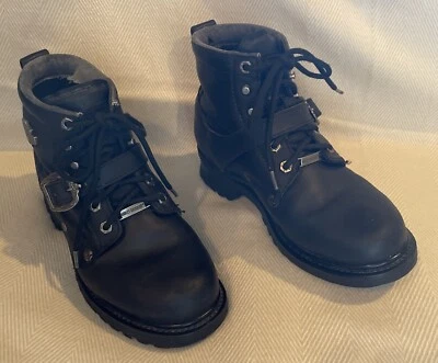 Botas de motociclismo Harley Davidson con cordones al tobillo para mujer talla 8” Foto 1 de 4