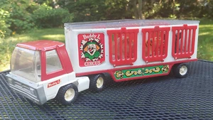 Vintage 1960s BUDDY L CIRCUS Wild Animal Transporter Truck With 3 Animals - Picture 1 of 14