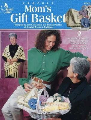 NEW CROCHET MOM'S GIFT BASKET SHAWL/AFGHAN/SLIPPERS/MORE!!! - Image 1 of 2