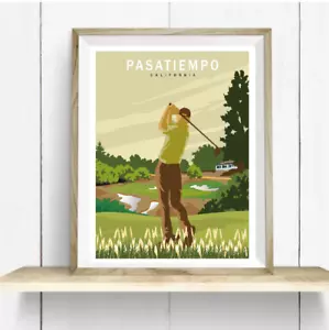 PASATIEMPO GOLF CLUB SANTA CRUZ CALIFORNIA POSTER PRINT GIFT DECOR - Picture 1 of 7