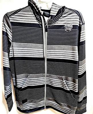 ¡NUEVO! Sudadera con capucha a rayas OAKLEY Sumter polar negro azabache para hombre, mediana nueva con etiquetas Foto 1 de 4