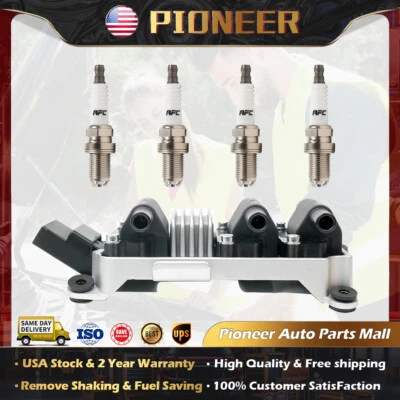 Ignition Coil+4X Spark Plugs Pack For Volkswagen Passat Audi A4 A6 2.8L V6 UF256 Foto 1 de 4