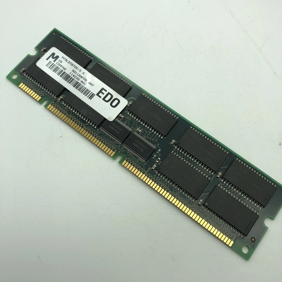 Micron 64 MB de memoria EDO ECC #MT9LDT872G 64 MB RAM 50NS COMPAQ 114226-002 con búfer Foto 1 de 4