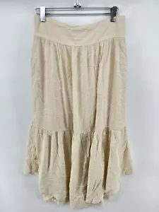 Lovers and Friends linen tiered midi skirt Beige - Picture 1 of 5