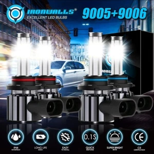 6-sides 9005 9006 LED Headlight 4X For Chevy Silverado GMC Sierra 1500 1800000LM - Picture 1 of 12