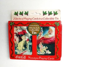 Coca Cola Nostalgia Playing Card Set 2 Decks of playing Cards in Collectible Tin - Picture 1 of 5