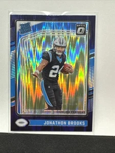 Amortiguador púrpura Jonathan Brooks 2024 Panini Donruss clasificación óptica novato #258 RC NFL - Imagen 1 de 10
