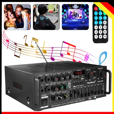 200W Endstufe Power Amp Bluetooth Verstärker Karaoke Amplifier USB MP3 FM Radio - Bild 1 von 4