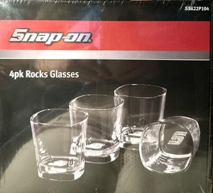 Snap On Tools 4pk Rocks Glasses SSX22P104 NEW SEALED - Picture 1 of 2