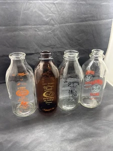 4 Vintage Quart Milchflaschen San Diego’s Finest / Golden Arrow / Dari-Fresh - Bild 1 von 5