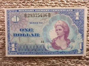 SERIES 661 $1.00 MILITARY PAYMENT CERTIFICATE NICE - Picture 1 of 4