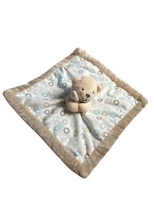 Manta de seguridad Carters Bear Baby Lovey Dot Circles color turquesa micro polar - Imagen 1 de 6