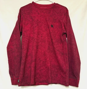 Vans x Kyle Walker Herren Small Burgundy Red Acid Wash LS Shirt Embroidered Rose - Bild 1 von 7