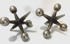 Vintage Metallguss Wagenheber Mid Century Modern Dekor Paar schwere Skulpturen - Bild 1 von 4