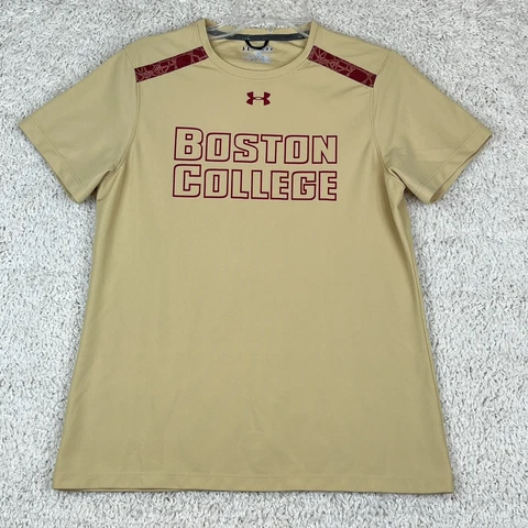 BC Eagles NCAA Football Under Armour Shirt Boys Youth M Heat Gear Maroon Cover