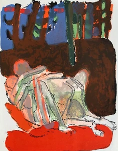Vintage Lithograph – Paul Guiramand (1926–2007) – Couple Hug - Picture 1 of 8