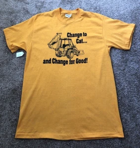 Vintage 1980s Stedman Cat Frontloader Tractor T Shirt Single Stitch Mens L - Picture 1 of 7