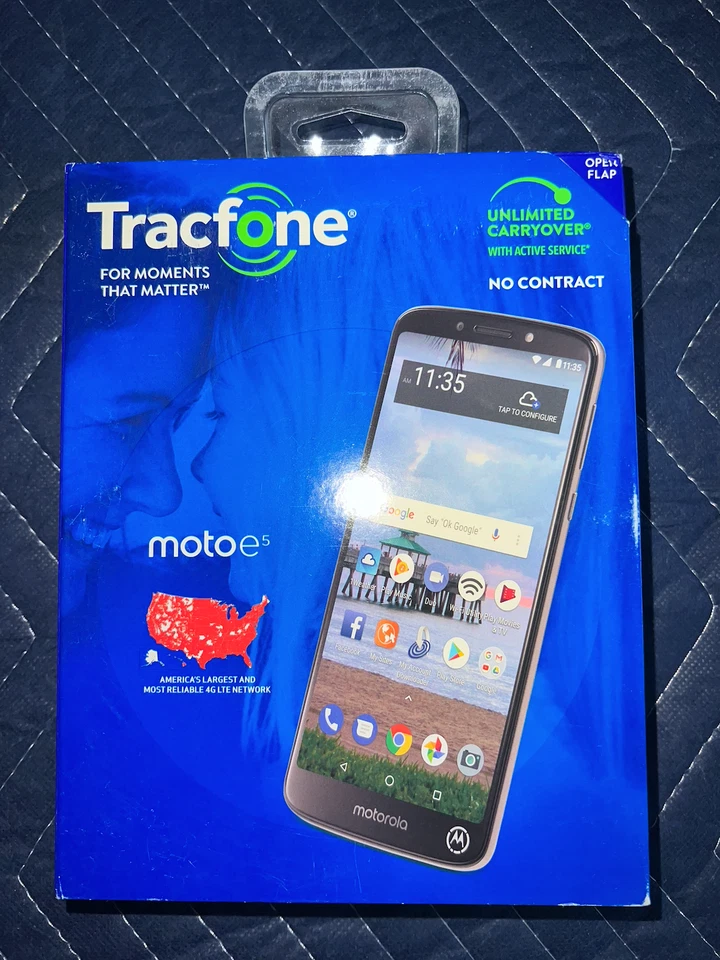 Tracfone Carrier-Locked Motorola Moto e5 4G LTE Prepaid Smartphone 16G with SIM - Image 1 of 1