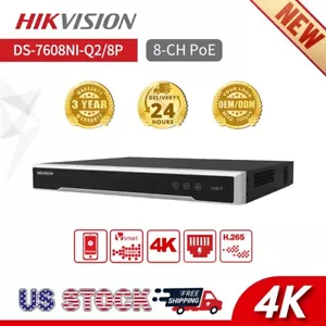 Grabadora de video 8 canales 1U 8 PoE 4K NVR HIK DS-7608NI-Q2/8P H.265+ decodificación - Imagen 1 de 1