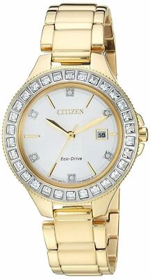 Citizen Eco-Drive Women's Crystal Accent Gold Watch 31mm FE1192-58A - Image 1 of 4