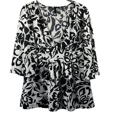 Lapis женщин Топ блузка кукла L Artsy черный белый Y2K короткий рукав эластичной - Изображение 1 из 4